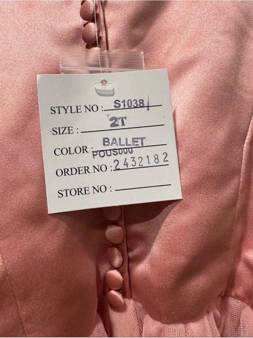 David's Bridal Girls Blush Pink Satin & Tulle Formal Dress - Picture 6 of 9